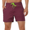 Solid Beach Mesh Lining Drawstring Waist Shorts
