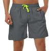 Solid Drawstring Mesh Lining Swimwear Beach Shorts