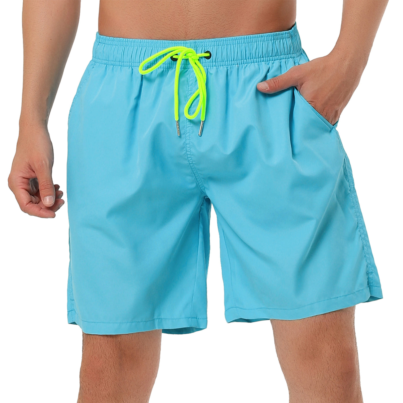 Bublédon Solid Drawstring Mesh Lining Swimwear Beach Shorts