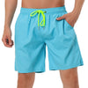 Solid Drawstring Mesh Lining Swimwear Beach Shorts