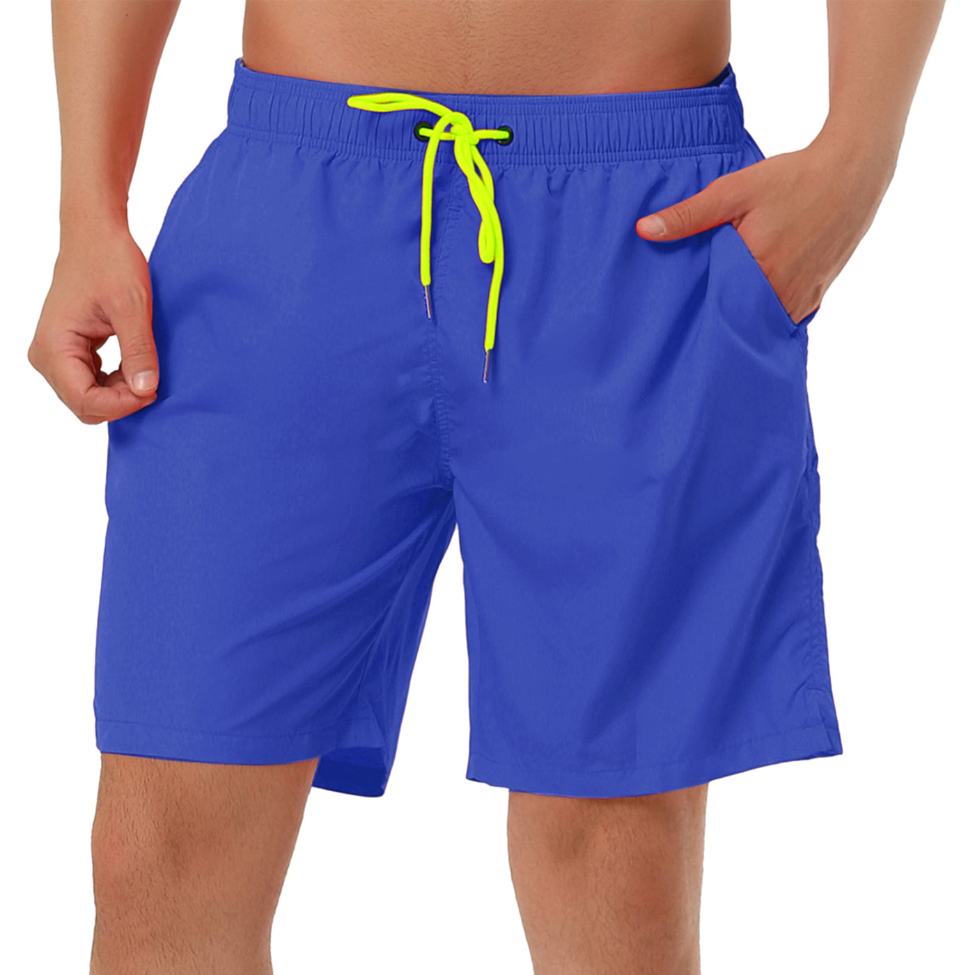 Bublédon Solid Drawstring Mesh Lining Swimwear Beach Shorts