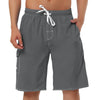 Summer Solid Drawstring Elastic Waist Beach Shorts