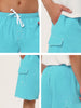 Summer Solid Drawstring Elastic Waist Beach Shorts