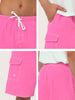 Summer Solid Drawstring Elastic Waist Beach Shorts
