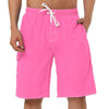Summer Solid Drawstring Elastic Waist Beach Shorts