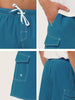 Summer Solid Drawstring Elastic Waist Beach Shorts