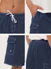 Summer Solid Drawstring Elastic Waist Beach Shorts