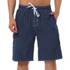 Summer Solid Drawstring Elastic Waist Beach Shorts