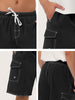Summer Solid Drawstring Elastic Waist Beach Shorts