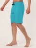 Solid Elastic Waist Drawstring Beach Board Shorts