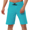Solid Elastic Waist Drawstring Beach Board Shorts
