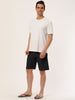 Solid Elastic Waist Drawstring Beach Board Shorts