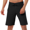 Solid Elastic Waist Drawstring Beach Board Shorts