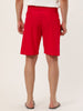 Solid Elastic Waist Drawstring Beach Board Shorts