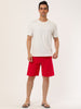 Solid Elastic Waist Drawstring Beach Board Shorts