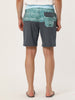 Chic Color Block Drawstring Stripe Swim Board Shorts