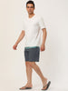 Chic Color Block Drawstring Stripe Swim Board Shorts
