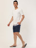 Chic Color Block Drawstring Stripe Swim Board Shorts