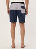 Chic Color Block Drawstring Stripe Swim Board Shorts