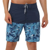 Chic Color Block Drawstring Stripe Swim Board Shorts