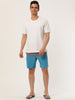 Chic Color Block Drawstring Stripe Swim Board Shorts