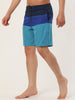 Chic Color Block Drawstring Stripe Swim Board Shorts
