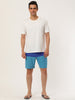 Chic Color Block Drawstring Stripe Swim Board Shorts