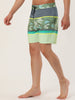 Chic Color Block Drawstring Stripe Swim Board Shorts