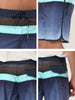 Chic Color Block Drawstring Stripe Swim Board Shorts