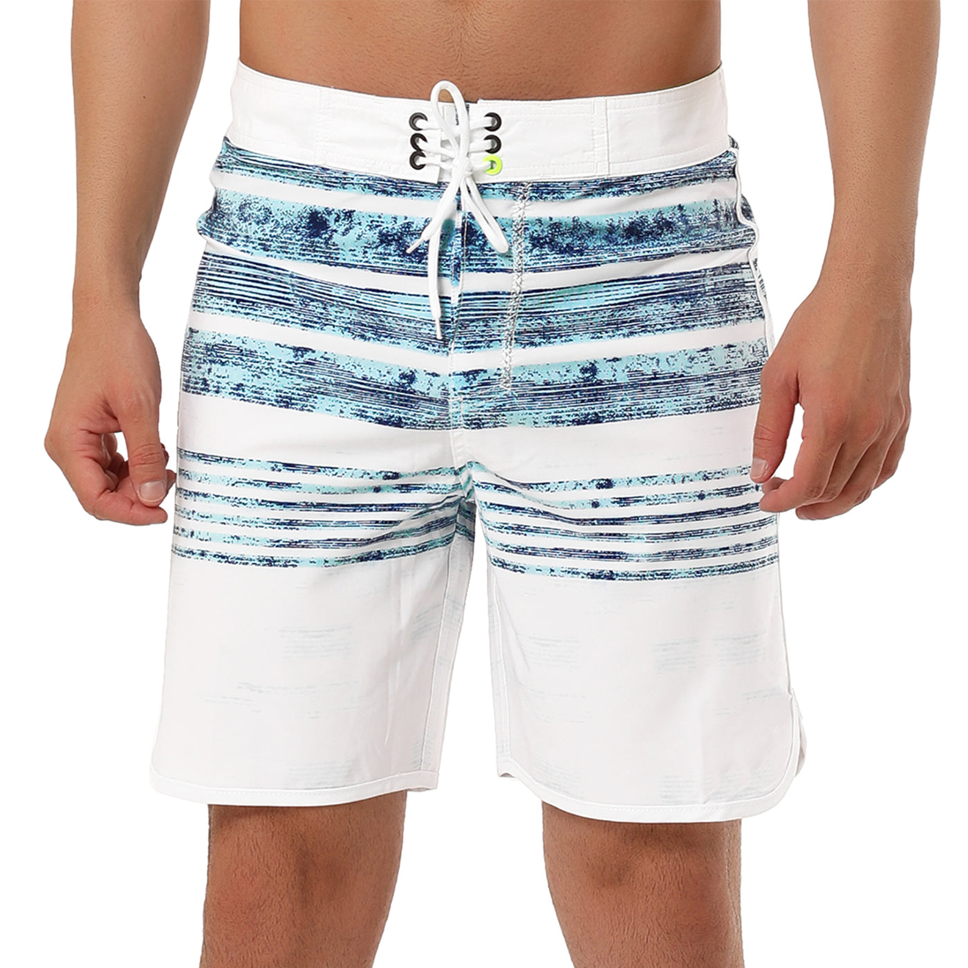 Bublédon Striped Color Block Drawstring Board Beach Shorts