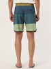 Striped Color Block Drawstring Board Beach Shorts