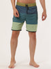 Striped Color Block Drawstring Board Beach Shorts