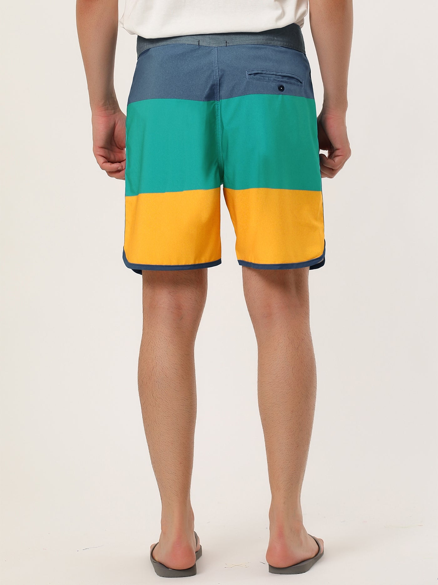 Bublédon Striped Color Block Drawstring Board Beach Shorts