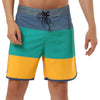Striped Color Block Drawstring Board Beach Shorts
