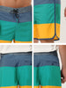 Striped Color Block Drawstring Board Beach Shorts