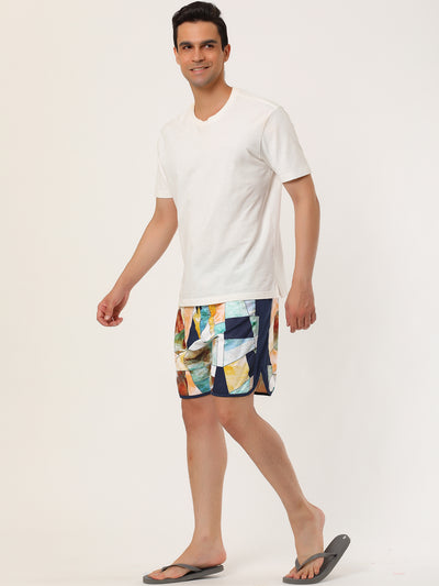 Chic Summer Hawaiian Printed Beach Board Shorts