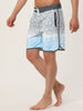 Casual Summer Print Color Block Beach Board Shorts