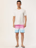 Casual Summer Print Color Block Beach Board Shorts