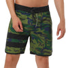 Drawstring Waist Contrast Color Printed Swim Shorts