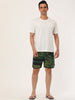 Drawstring Waist Contrast Color Printed Swim Shorts