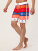 Summer Striped Print Drawstring Beach Board Shorts