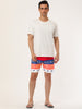 Summer Striped Print Drawstring Beach Board Shorts