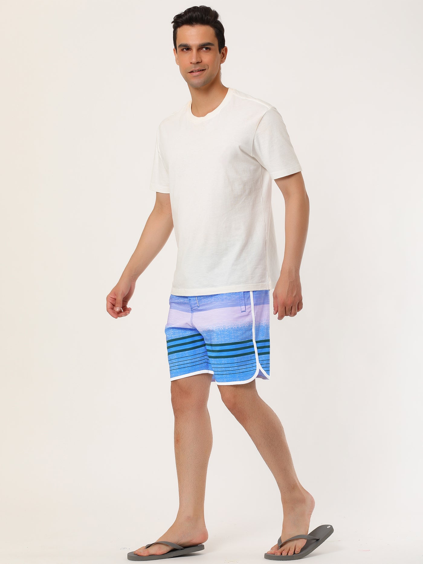 Bublédon Casual Summer Print Color Block Beach Board Shorts