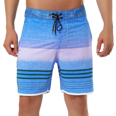 Casual Summer Print Color Block Beach Board Shorts