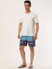 Summer Striped Print Drawstring Beach Board Shorts