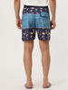 Summer Striped Print Drawstring Beach Board Shorts