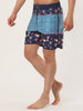 Summer Striped Print Drawstring Beach Board Shorts