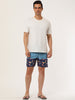 Summer Striped Print Drawstring Beach Board Shorts