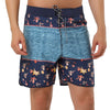 Summer Striped Print Drawstring Beach Board Shorts