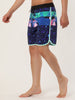 Summer Striped Print Drawstring Beach Board Shorts